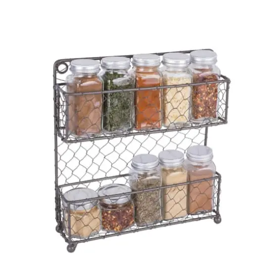 DII&reg; 10" 2 Tier Chicken Wire Spice Rack {4}