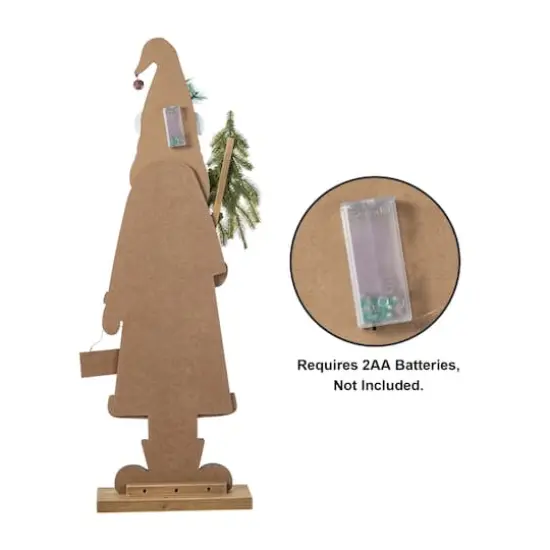Glitzhome&reg; 35.75" Lighted Wooden Africa Santa Porch Decor with Timer {8}