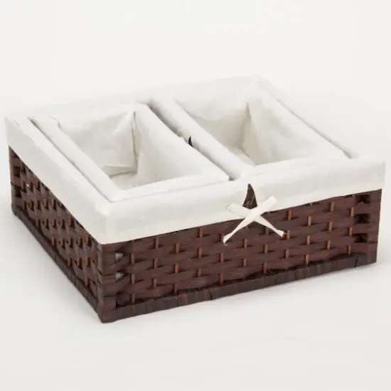 Household Essentials Brown Paper Rope Utility Basket Set with Cloth Liners {9}