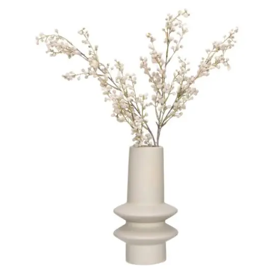 Hello Honey&reg; 9" Taupe Modern Sculptural Stoneware Vase with Latex Glaze {5}