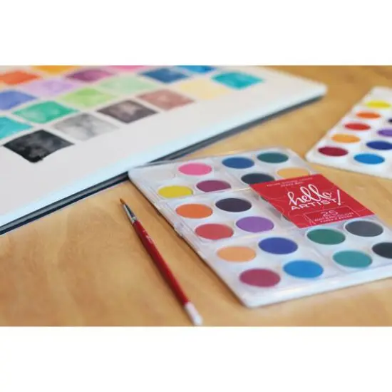 Hello, Artist!&reg; 24-Color Watercolor Cake with Brush Set {6}