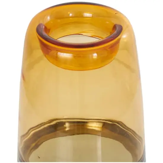 14" Orange Ombre Glass Vase {3}