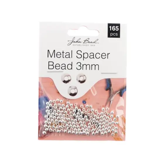 John Bead Must Have Findings 3mm Metal Spacer Beads Silver {1}