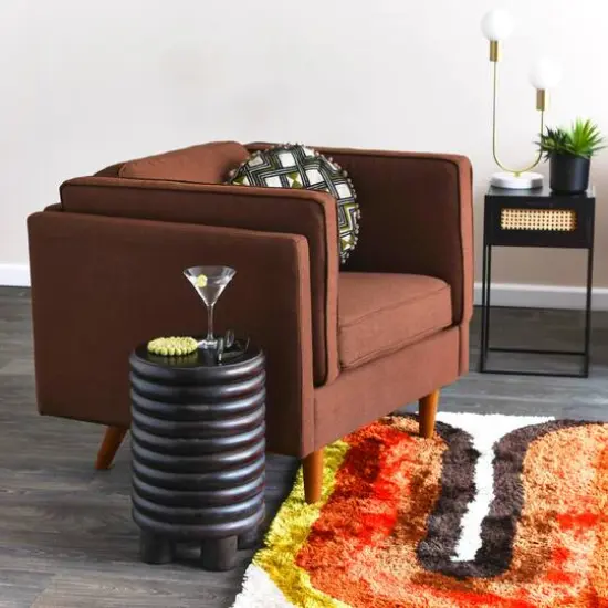 Hello Honey&reg; 18.5" Black Walnut Finish Dossier Vintage-Inspired Solid Wood End Table with Flat Top {7}