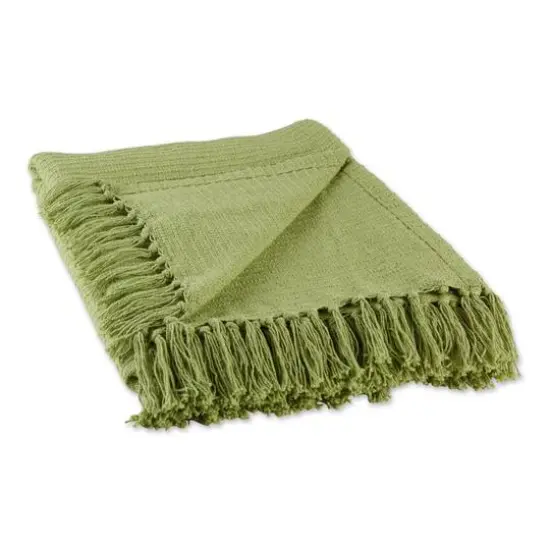 DII&reg; Antique Green Solid Ribbed Throw {1}