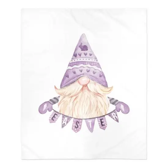 Easter Gnome Banner Blanket 50" x 60" Sherpa Fleece Blanket {1}