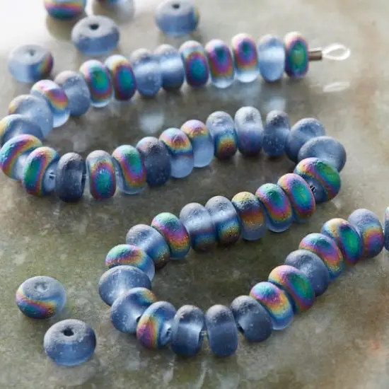 Blue Rondelle AB Glass Beads, 6mm by Bead Landing&trade; {3}