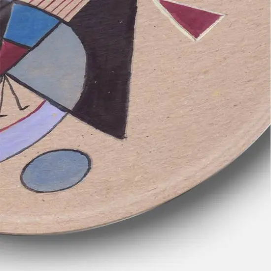 Designart - Colored Geometric Abstract Compositions IV - Modern Metal Circle Wall Art {5}