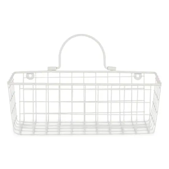 DII&reg; Small Wire Wall Baskets, 2ct. Antique White {4}