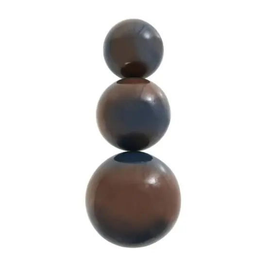 Blue with Brown Stripe Abstract Brushed Decorative Orbs & Vase Filler Set {6}