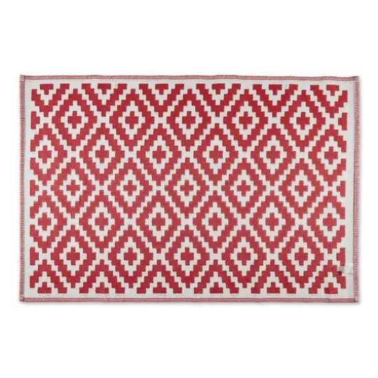 DII&reg; Mesa Diamonds Outdoor Rug, 4ft. x 6ft. Rust/White {5}