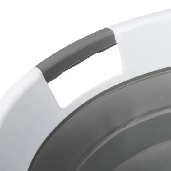 Honey Can Do 24" Collapsible Rubber Laundry Basket Set Dark Gray and White {13}