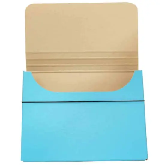 JAM Paper Strong Thick Portfolio Carrying Case with Elastic Band Closure Sky Blue {5}