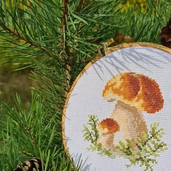 Alisa White Mushrooms Cross Stitch Kit {4}