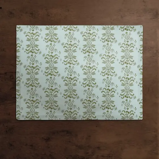 Floral Crest Cotton Twill Placemat Green {3}
