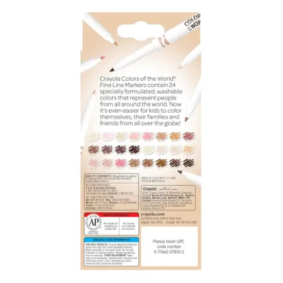 Crayola® Colors Of The World Fine Line Washable Markers, 24ct. {3}