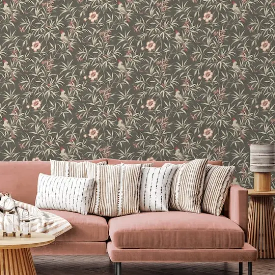 Surface Style Bamboo Garden Peel & Stick Wallpaper Cinder {3}