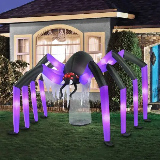 9ft. Inflatable Halloween Light Up Spider {4}