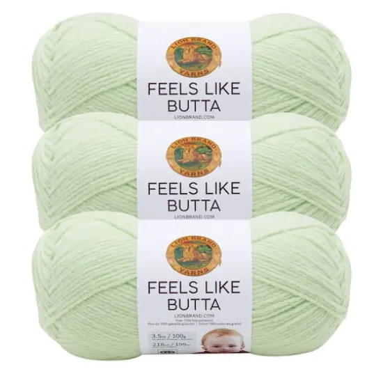 3 Pack Lion Brand&reg; Feels Like Butta&reg; Solid Yarn Mint {1}