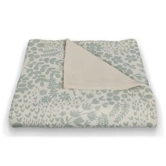 Dainty Floral Coral Fleece Blanket Blue {3}