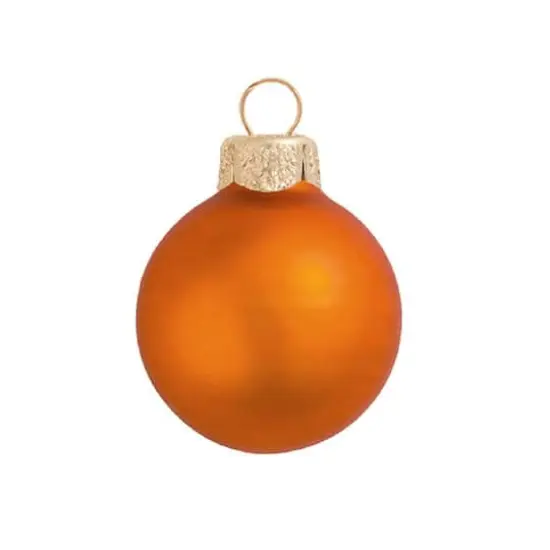 Whitehurst 40 Pack 1.25" Christmas Matte Glass Ball Ornaments Pumpkin Matte {1}