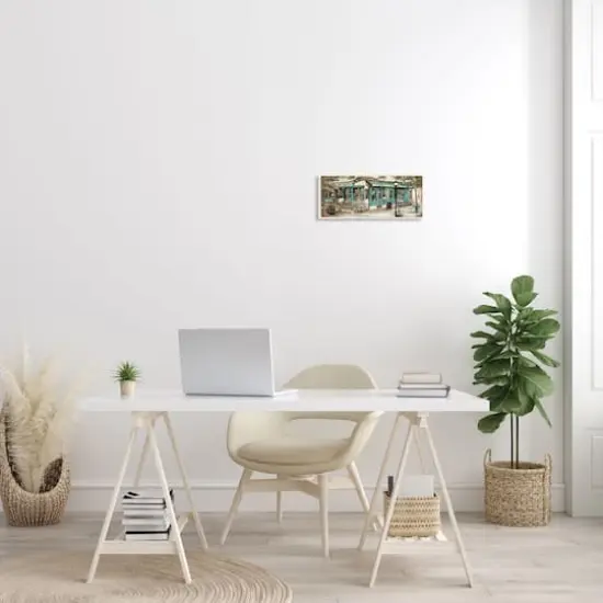 Stupell Industries European City Streets Traditional Restaurant Architecture Sidewalk Scene,7" x 17" {3}