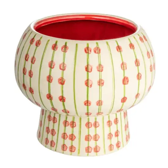 Hello Honey&reg; 7" Modern Hand Painted Multicolor Stoneware Planter with Design {1}