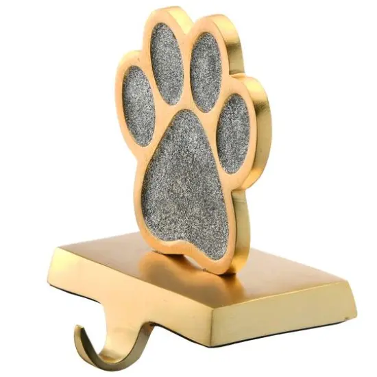 5" Gold Outlined with Silver Sparkle NOEL Stocking Holder {7}