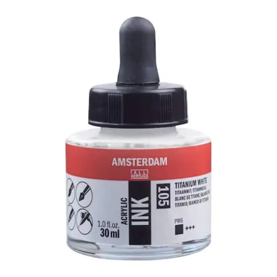 Amsterdam Acrylic Ink, 1oz. 105 Titanium White {1}