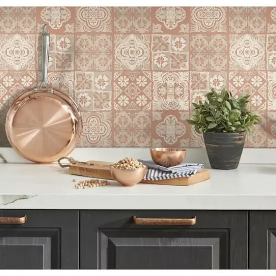 RoomMates Marrakesh Tile Peel & Stick Wallpaper Clay/Gray {4}
