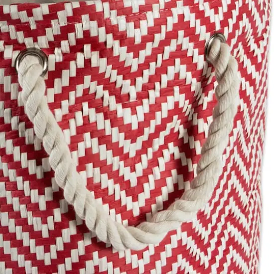 DII&reg; 20" Chevron Print Woven Paper Storage Bin Rust {5}