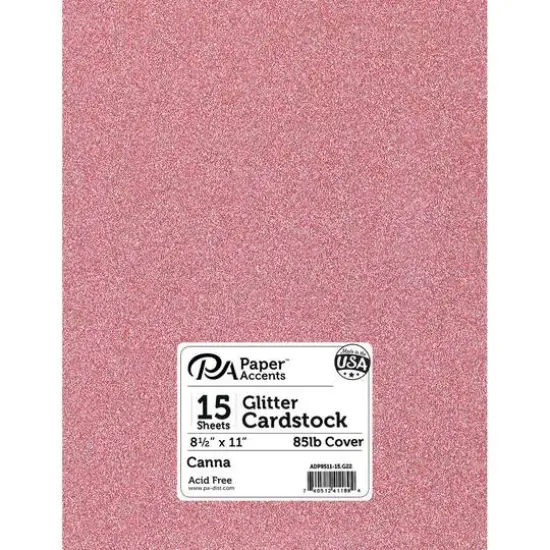PA Paper&trade; Accents Glitter 8.5" x 11" Cardstock, 15 Sheets Canna {1}