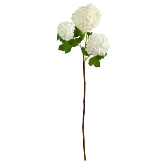 White Snowball Hydrangea Artificial Flower Stem, 2ct. {1}