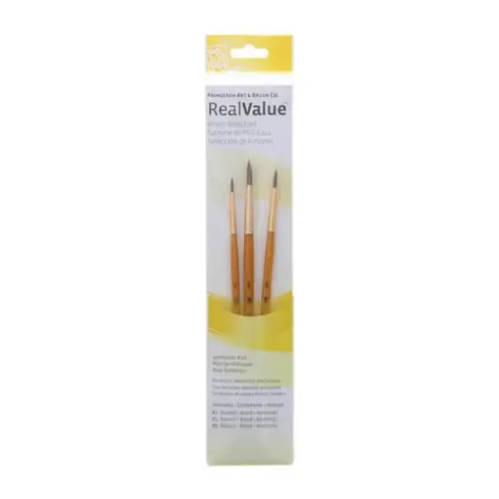 Princeton&trade; RealValue&trade; Synthetic Hair Round 3 Piece Brush Set {1}