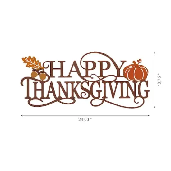 Glitzhome&reg; 24" Metal Happy Thanksgiving Wall D&eacute;cor {4}