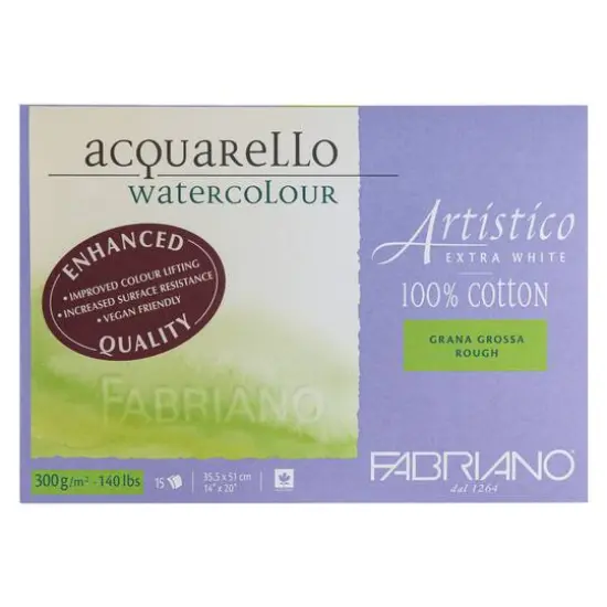 Fabriano&reg; Artistico Extra White Rough Watercolor Block, 14'' x 20'' {1}