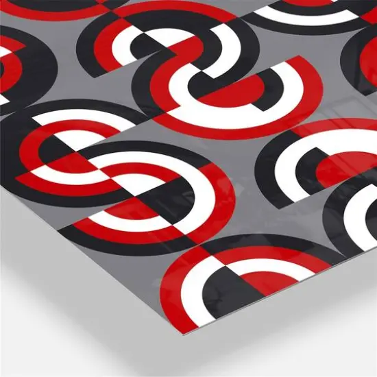 Designart Retro Circular Pattern Geometrical Mid-Century Modern Multipanel Wall Clock {4}