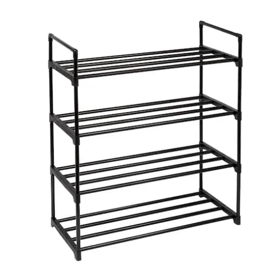 Honey Can Do Black Metal 4-Tier Modular Shoe Rack {4}