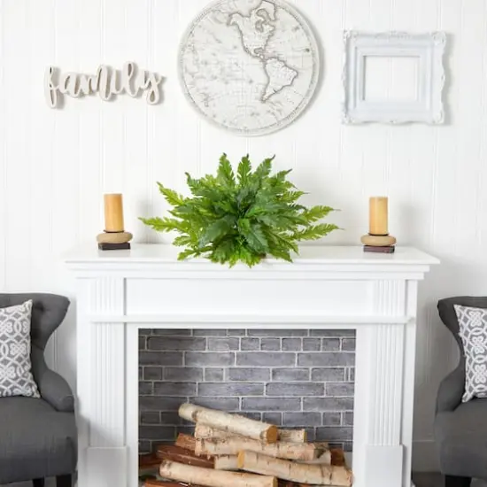 26" Green Fern Artificial Ledge Plant {7}