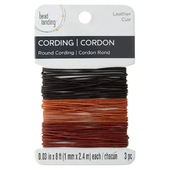 Ebony, Cedar and Mahogany Round Leather Cording By Bead Landing&trade; {1}