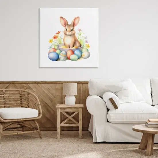 Stupell Industries Easter Bunny & Eggs Canvas Wall Art {3}
