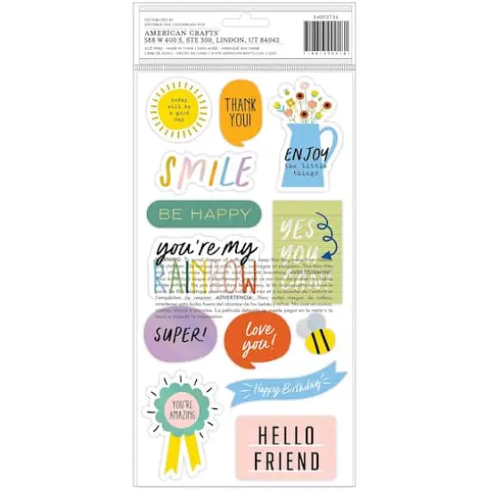 American Crafts&trade; Kid At Heart Good Vibes Thickers Stickers {3}