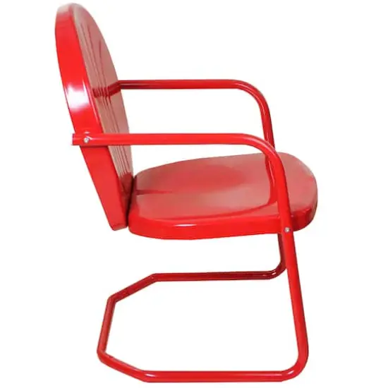 34" Outdoor Retro Tulip Armchair Red {6}