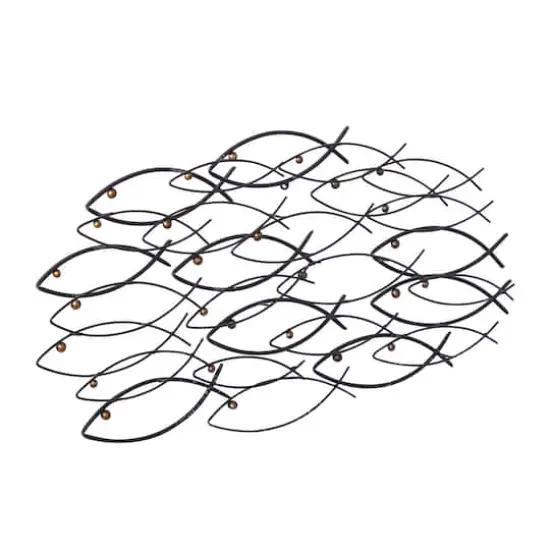 39" Dark Gray Metal Coastal Fish Wall D&eacute;cor {3}