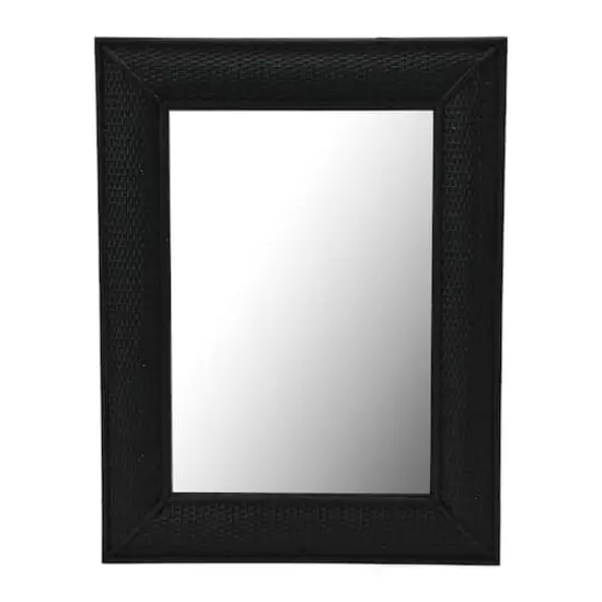 Hello Honey&reg; Black Firwood & Rattan Wall Mirror {1}