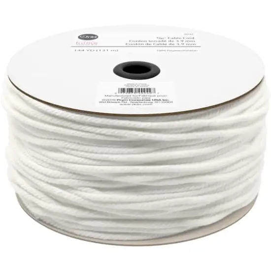 Dritz&reg; Home White 5/32" Polyester Cable Cord, 144yd. {3}