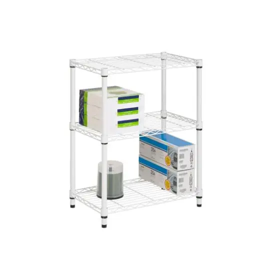 Honey Can Do White 3-Tier Heavy-Duty Adjustable Shelving Unit {6}