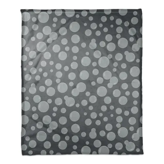Bubbles All Over Coral Fleece Blanket Navy {1}