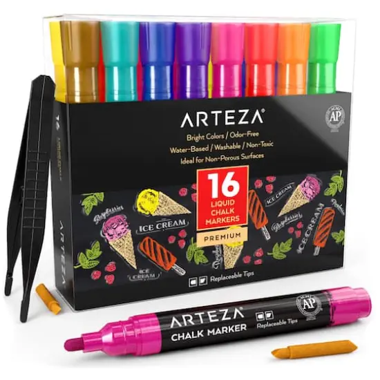 Arteza&reg; 16 Bright Colors Liquid Chalk Markers Set {1}