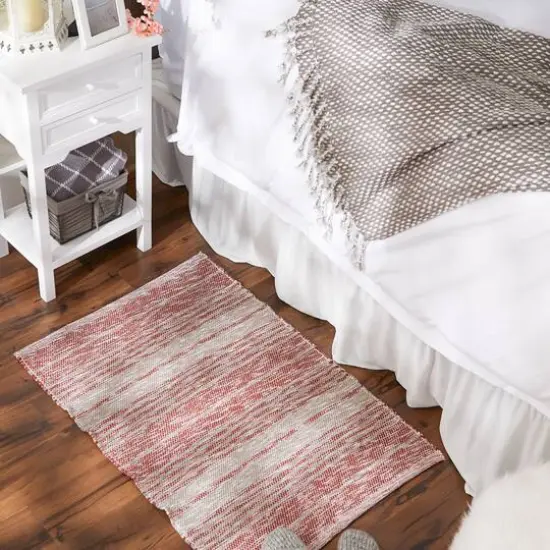 DII&reg; Variegated Stripe Handwoven Recycled Yarn Rug, 2ft. x 3ft. Cinnamon {5}